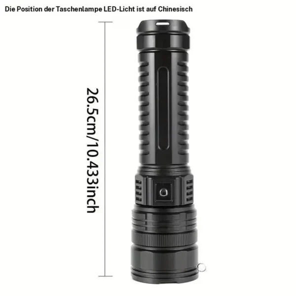 Rechargeable LED Light, 5 Modes Zoomable Tactical Flashlight, Portable LED Light?with Long-Range Beam and COB Light, Outdoor Flashlight for Camping Hiking - Image 2