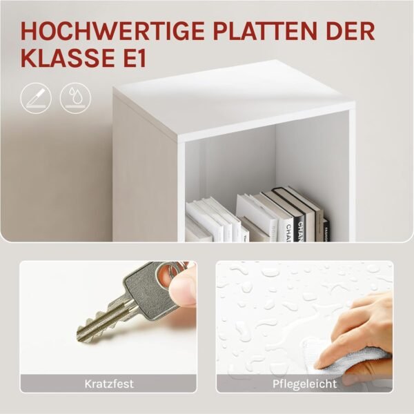 WOLTU Bücherregal Bücherschrank, Standregal mit Schubladen, Regal mit Tür, Büroregal, Aufbewahrungsregal für Wohnzimmer Schalfzimmer, Weiß, 30 x 158 x 24 cm, SK028ws - Image 5